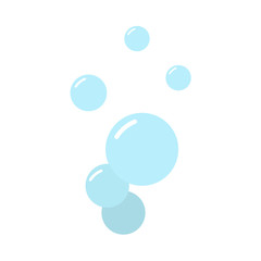 Soap bubbles flat isolated on white background