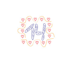 vector drawing with number 