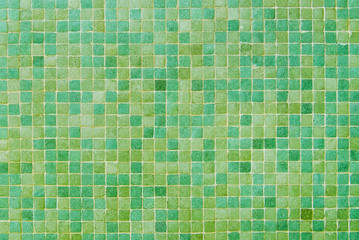 Yellow and green mosaic wall background texture