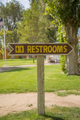 Wooden Restroom Sign