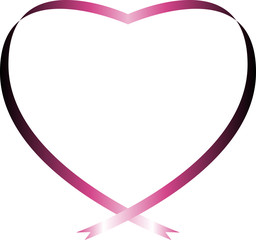 Valentines Day with red ribbon shaped as heart 