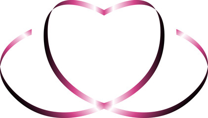 Valentines Day with red ribbon shaped as heart 