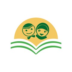 Islamic Kids Logo Colored Green and Yellow