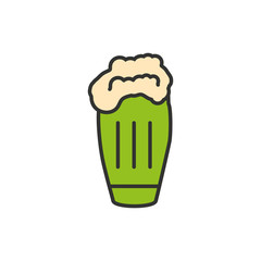 beer in glass isolated icon