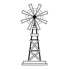 farm windmill symbol black and white