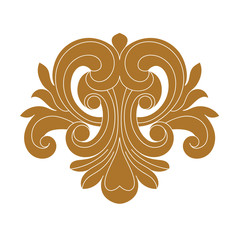 Golden vintage baroque ornament, corner. Retro pattern antique style acanthus.