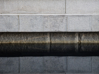 Metropolitian Museum, stone wall and reflection 2