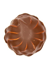 Marshmallows in chocolate. The isolated image on the white background.