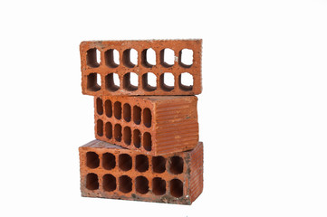 three building of red brick in the stack side view