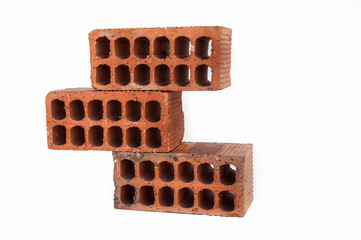 three red bricks lie on top of each other