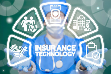 Insurance technology health care concept. Medical Insurtech.
