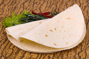 Empty homamade tortilla