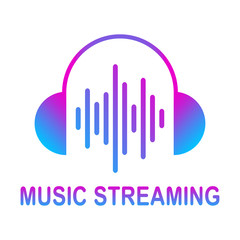 Online Media Streaming, Online Music, Audio Wave. Sound wave vector. Headphones with sound wave icon isolated, minimal design. Vector illustration. EPS 10