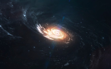 Milky way galaxy, cluster of stars in deep space. Science fiction art. Elements of this image...
