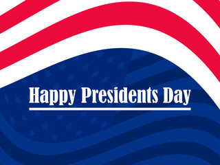 Happy Presidents Day. Greeting card with red and white stripes. American flag. Vector illustration
