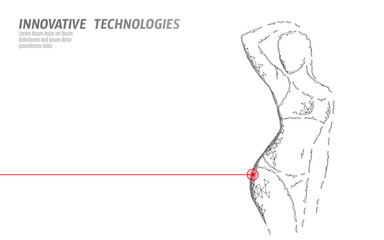 Woman slim shape silhouette low poly. Fitness beauty girl graceful body. Weigh lose laser cellulite correction banner template vector illustration