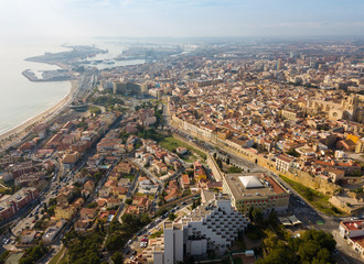 Fototapeta premium Aerial view of the Mediterranean coast of Tarragona. Spain