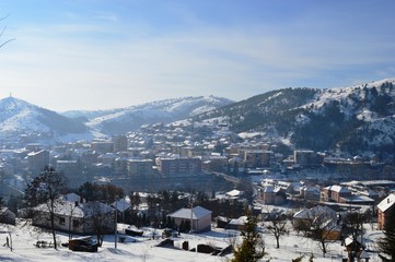Fototapeta na wymiar winter panorama of the city