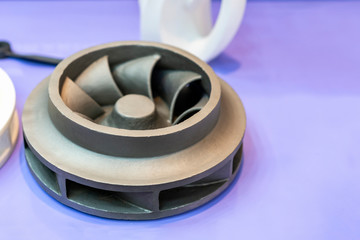 steel or brass alloy casting parts vane pump or propeller blades for industrial on table