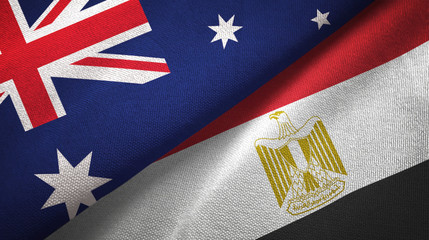 Australia and Egypt two flags textile cloth © Aleks Taurus
