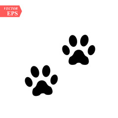 Paw Prints. Logo. Vector Illustration. Isolated vector Illustration. Black on White background. EPS10 Illustration. - Vector illustration