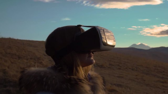 Woman Wearing Vr Glasses