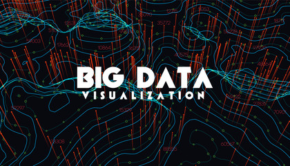 Big data visualization. Trendy infographic background. Data analysis presentation. 