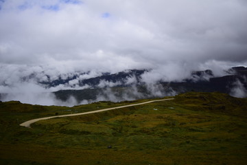 clouds over mountains