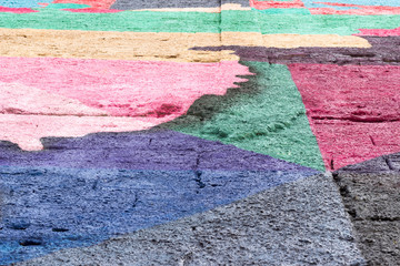 Colorful textured wall. 2017
