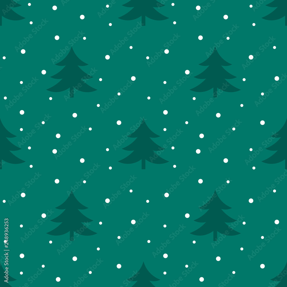 Canvas Prints christmas trees winter pattern.