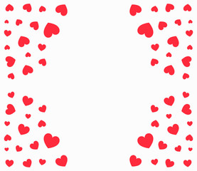 Red cute hearts border frame.