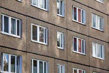 Postmodern buildings of a housing estate.