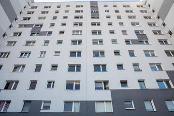 Postmodern buildings of a housing estate.