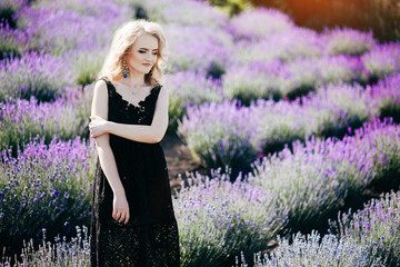 Beautiful girl in lavender