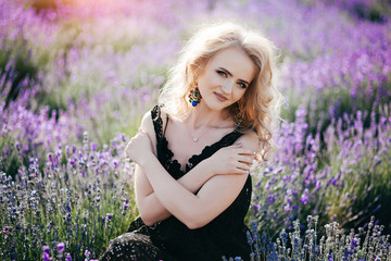 Beautiful girl in lavender