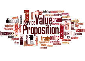 Fototapeta premium Value Proposition word cloud concept