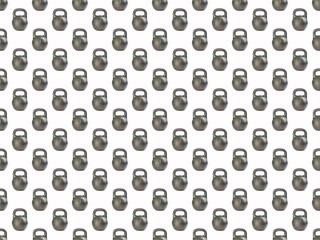 Pattern of old rusty kettlebell for sports isolated on white background