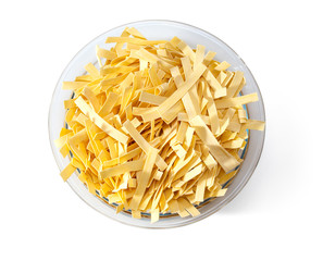  pasta in bowl, isolated on white