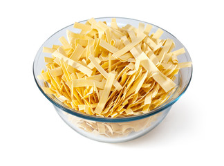  pasta in bowl, isolated on white background,