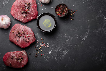 Raw fresh meat steak