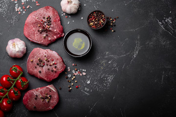 Raw fresh meat steak