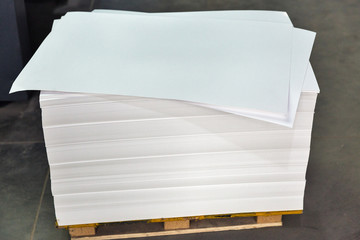 sheets of white paper for the printing closeup