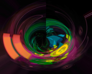 digital abstract fractal, fantasy design dark, artistic