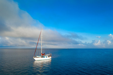The beautiful tropical Island of Zanzibar aerial view. sea in Zanzibar beach, Tanzania.