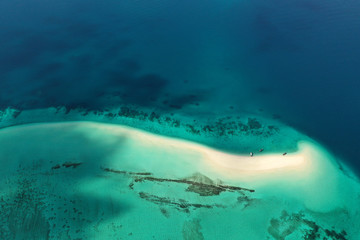 The beautiful tropical Island of Zanzibar aerial view. sea in Zanzibar beach, Tanzania.