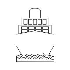 freighter ship with container in the sea black and white