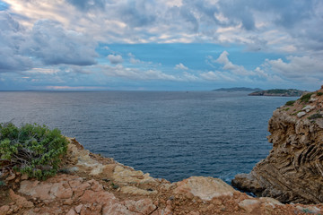 Sunrise in the sea of Ibiza, Balearic Islands