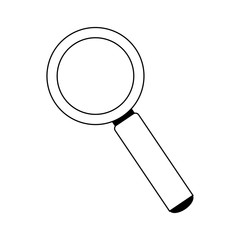 magnifying glass symbol isolated black and white