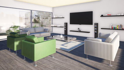3d render of living room