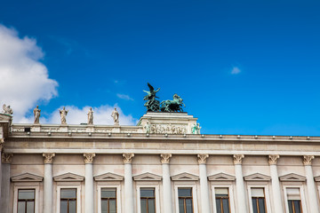 Naklejka premium The historical Austrian Parliament Building completed in 1883 and located on the Ringstrabe boulevard in the first district of Vienna